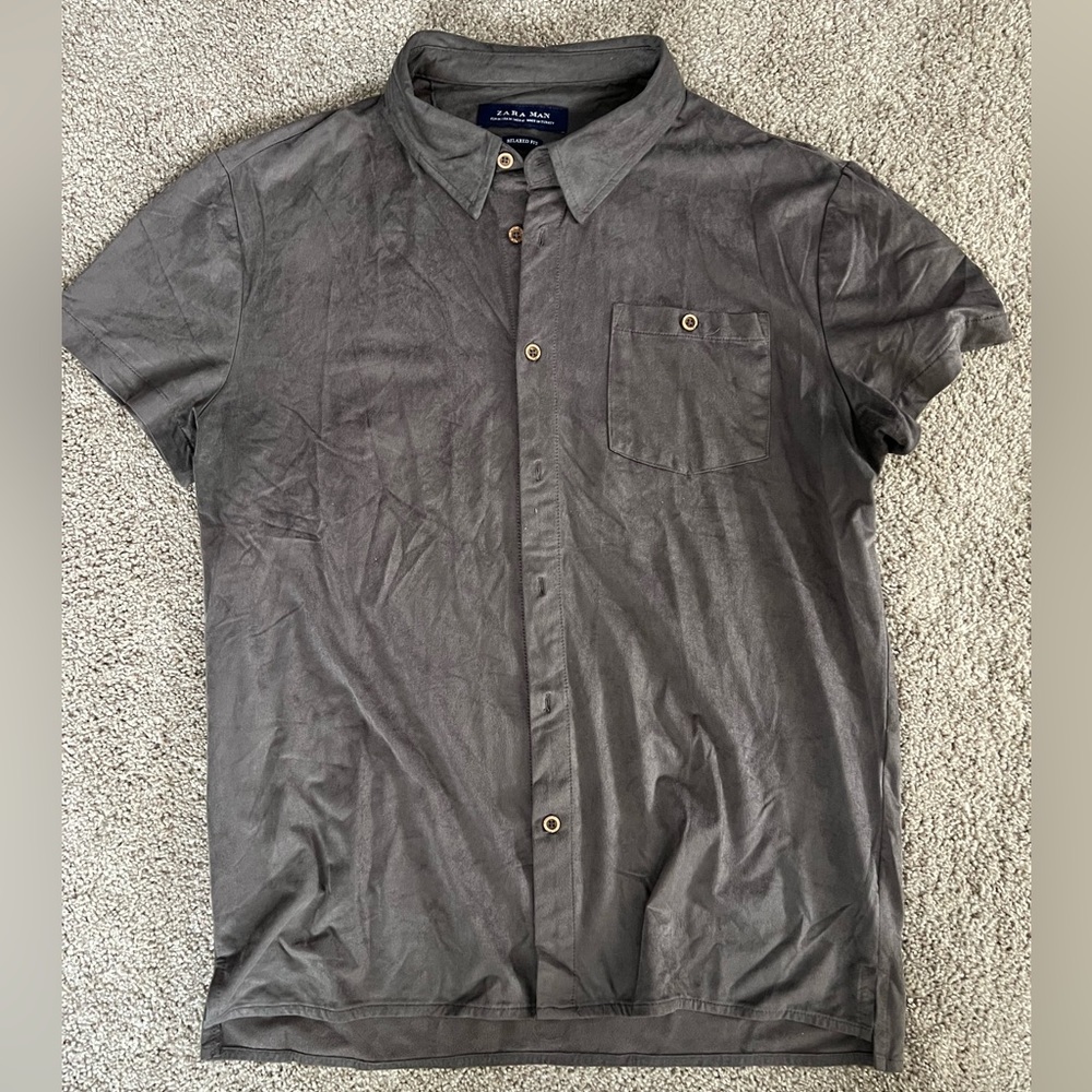 Zara Man Faux Suede Shirt - M